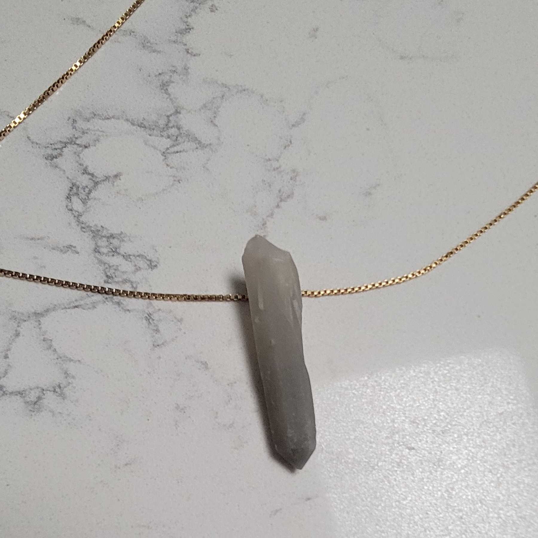 Raw Shadow Work Pendant 14k solid gold Necklace