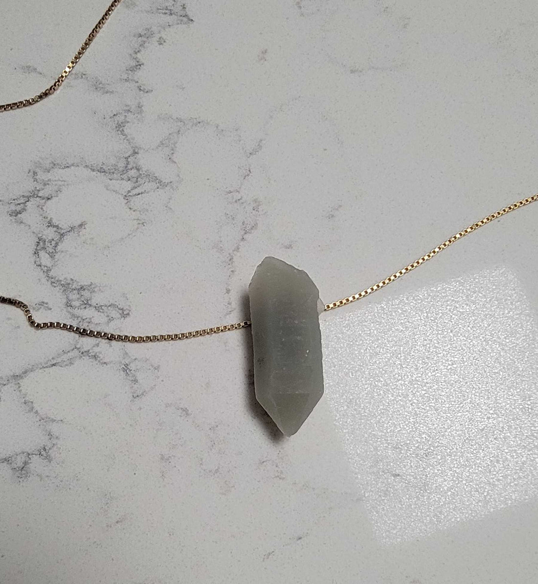 Raw Shadow Work Pendant 14k solid gold Necklace