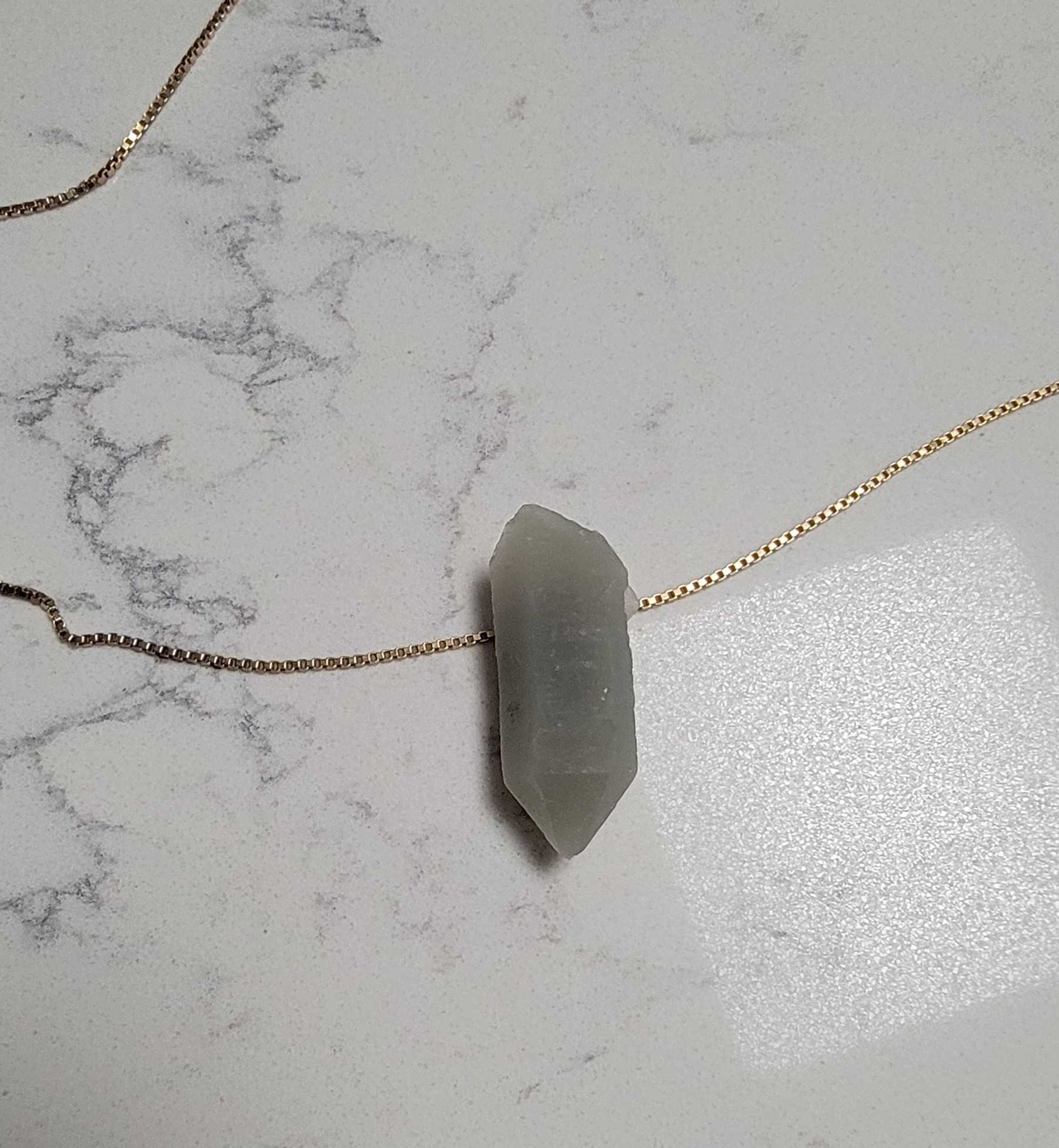 Raw Shadow Work Pendant 14k solid gold Necklace