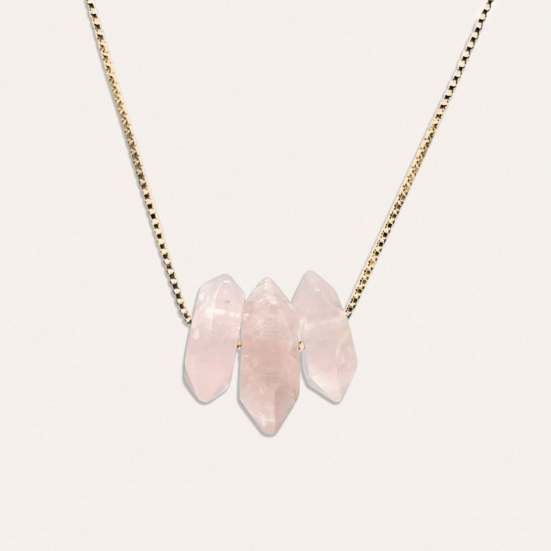Origins Pendant 3-Stone Rose Quartz