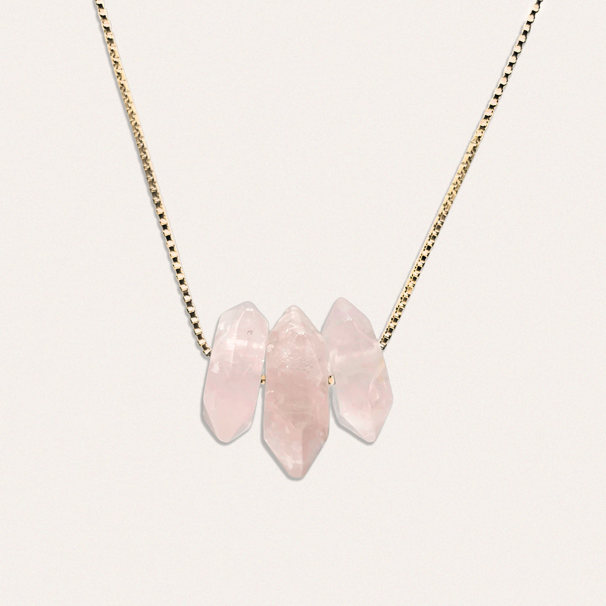 Origins Pendant 3-Stone Rose Quartz