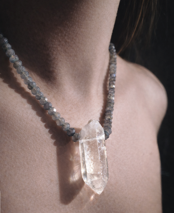 Origins Clear Quartz & Labradorite Beaded Necklace