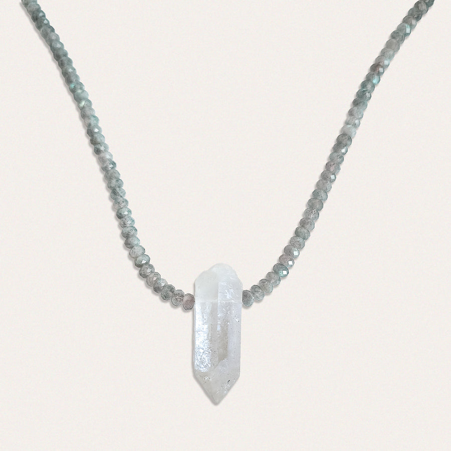 Origins Clear Quartz & Labradorite Beaded Necklace